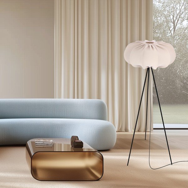 Bež stojeća svjetiljka s tekstilnim sjenilom (visina 147 cm) Cafee – Candellux Lighting-image-1