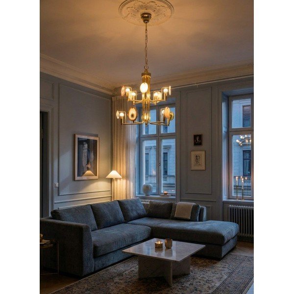 Metalna viseća svjetiljka u zlatnoj boji Glamour – Premier Housewares-image-1