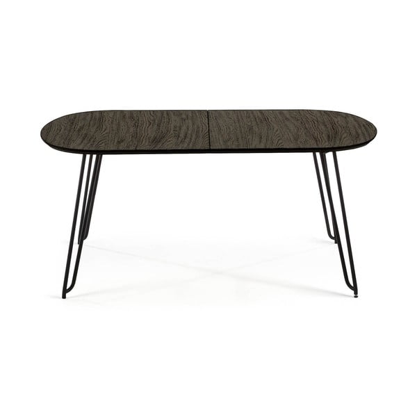 Tamno smeđi proširiv blagovaonski stol s pločom stola u dekoru jasena 100x170 cm Milian – Kave Home-image-3