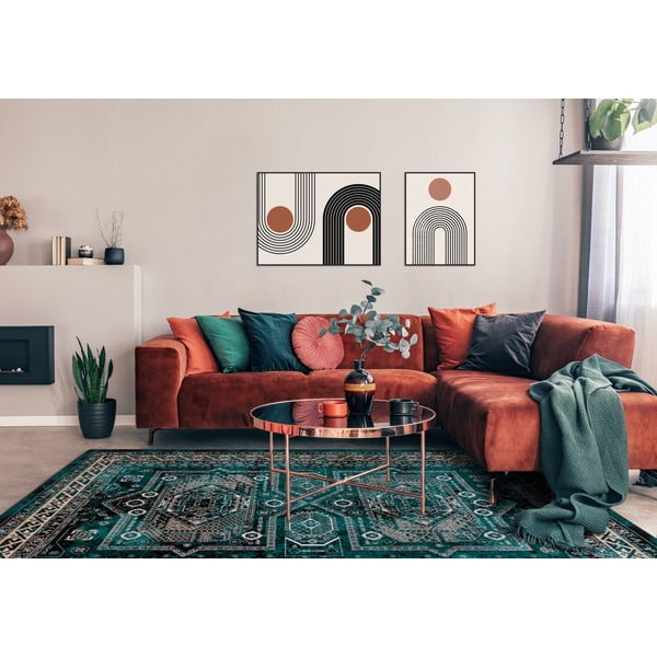 Petrolej zeleni vuneni tepih 200x300 cm Mia – Agnella-image-1