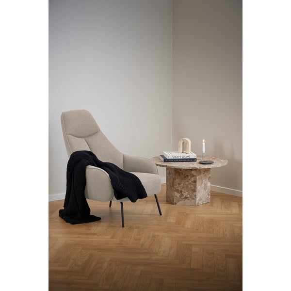Svjetlo smeđi mramorni okrugli stolić za kavu ø 80 cm Naxos – Actona-image-1