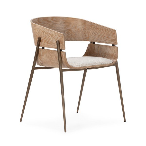 Podstavljene blagovaonske stolice u setu s naslonima za ruke 2 kom u prirodnoj boji Naia – MOME