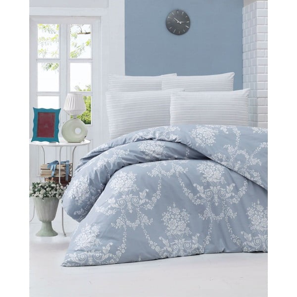 Plava posteljina s plahtama za krevet za jednu osobu Gloria, 160 x 220 cm