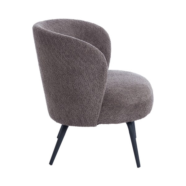 Tamno smeđa fotelja od bouclé tkanine Dieyda – Light & Living-image-3