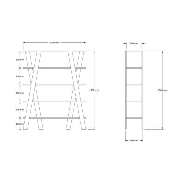 Bijela polica za knjige 120x150 cm Conde - Kalune Design-image-4