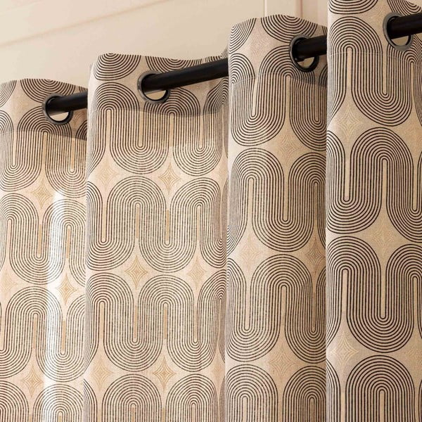 Crna/bež zavjesa 140x240 cm Ondine – douceur d'intérieur-image-2