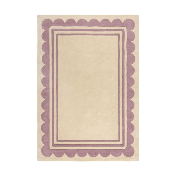Ljubičasti/u prirodnoj boji ručno rađen vunen tepih 120x170 cm Lois Scallop – Flair Rugs