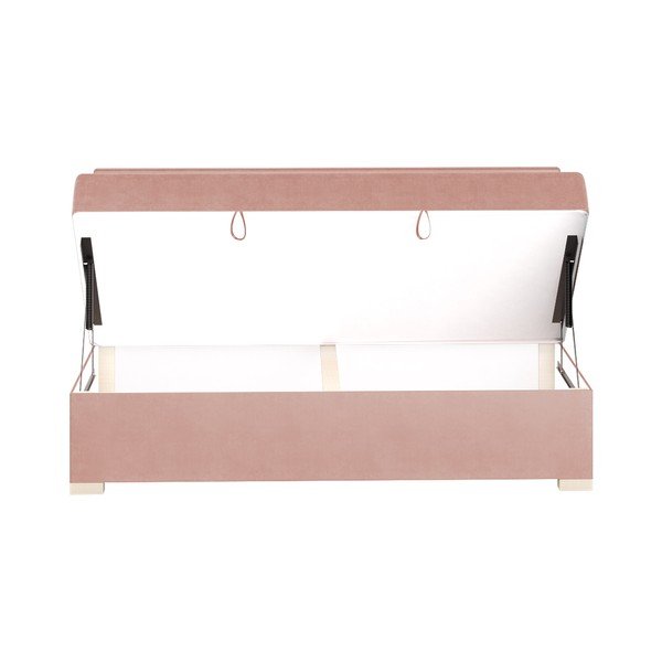 Ružičasti dječji krevet s prostorom za pohranu s madracem 90x200 cm Cozi – Ghado-image-4