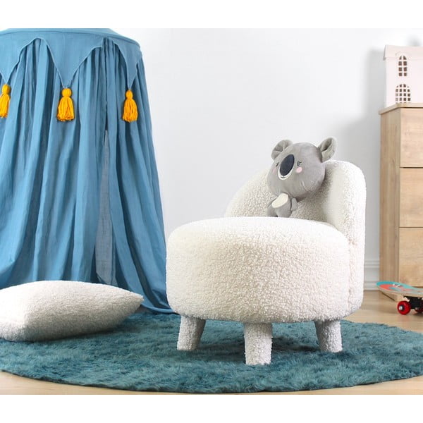 Bijela dječja fotelja od bouclé tkanine Moouv – Artie-image-1