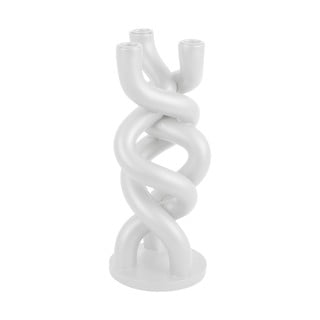 Bijeli keramički svijećnjak za tri svijeće PT LIVING Twisted, visina 31,4 cm