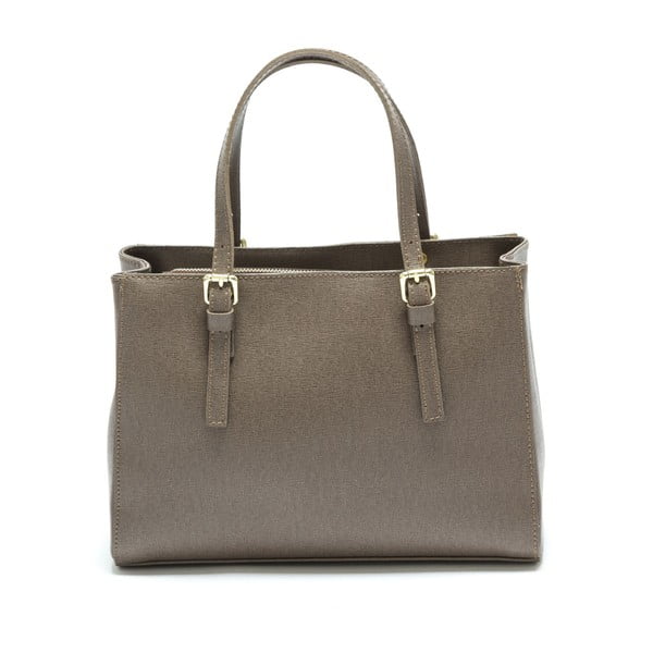 Sivo-smeđa kožna torbica Isabella Rhea Maria