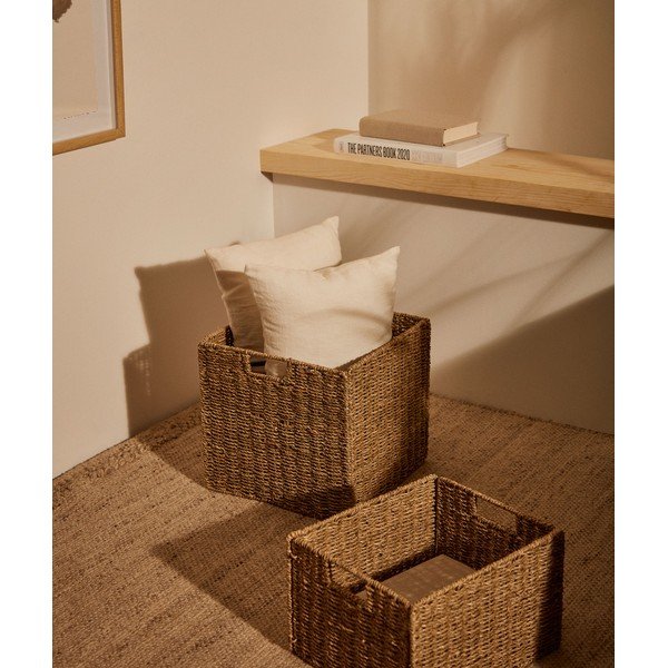 Košara za police od morske trave 32x32x33 cm Tossa – Kave Home-image-1