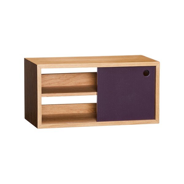Bordo/u prirodnoj boji polica u dekoru hrasta 40 cm Slide – Hübsch