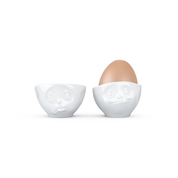 Set od 2 bijele porculanske šalice za jaja 58products Oh, Please, 100 ml-image-1