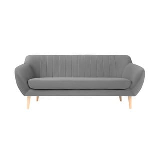 Siva baršunasta sofa Mazzini Sofas Sardaigne, 188 cm