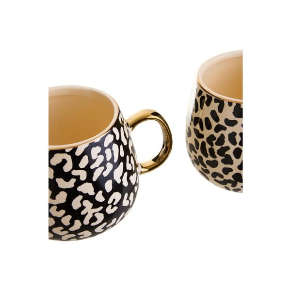 Crne/u zlatnoj boji šalice u setu 2 kom od kamenine 330 ml London – Premier Housewares-image-3