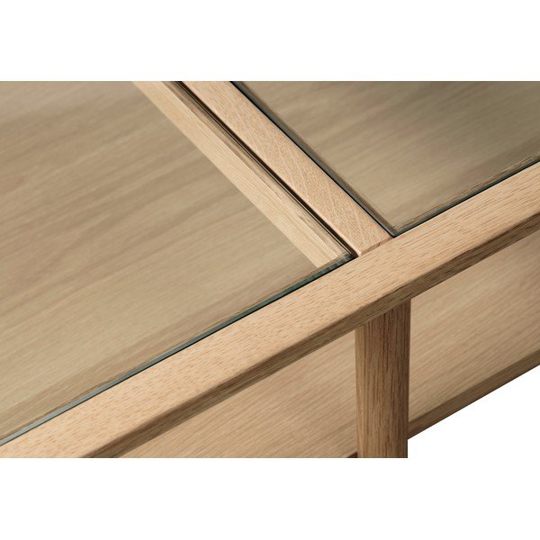 Stakleni stolić za kavu u prirodnoj boji 60x120 cm Elba – Unique Furniture-image-4