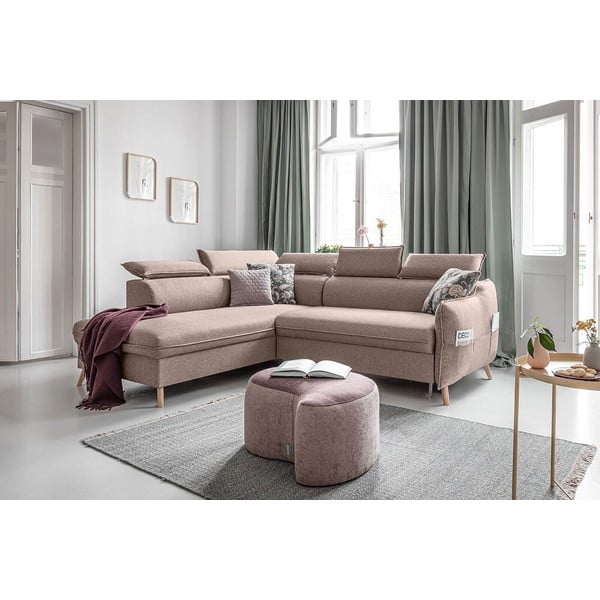 Bež sklopiva kutna garnitura (s lijevim kutom) Sweet Harmony – Miuform-image-3