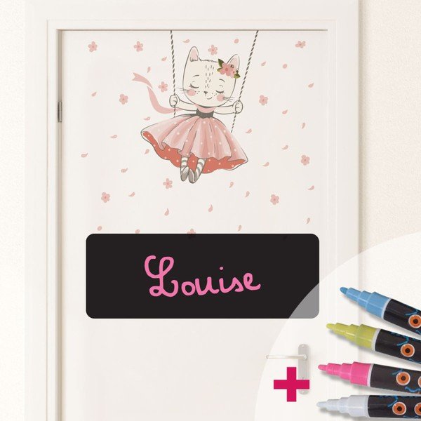 Set od 2 zidne naljepnice i 4 krede Ambiance Dancing Cat i Blackboard-image-3