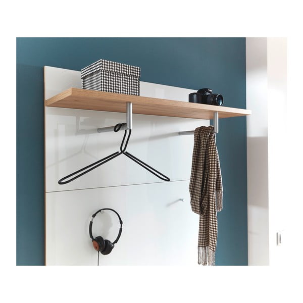 Bijela/u prirodnoj boji ploča za vješanje garderobe u dekoru hrasta Telde – Germania-image-3