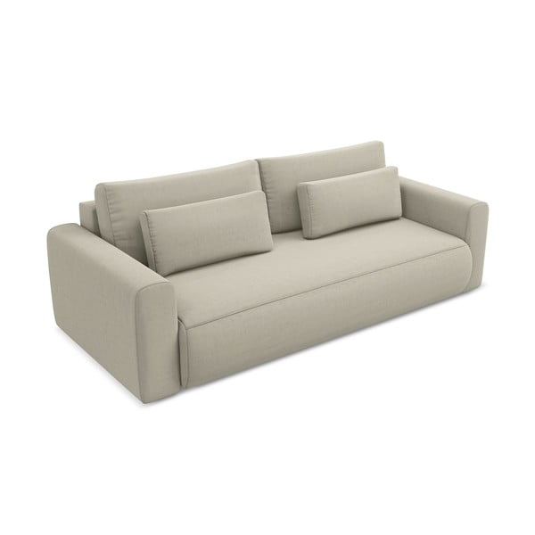 Bež baršunasti sklopiva/s prostorom za odlaganje sofa 238 cm Kapua – Makamii-image-2