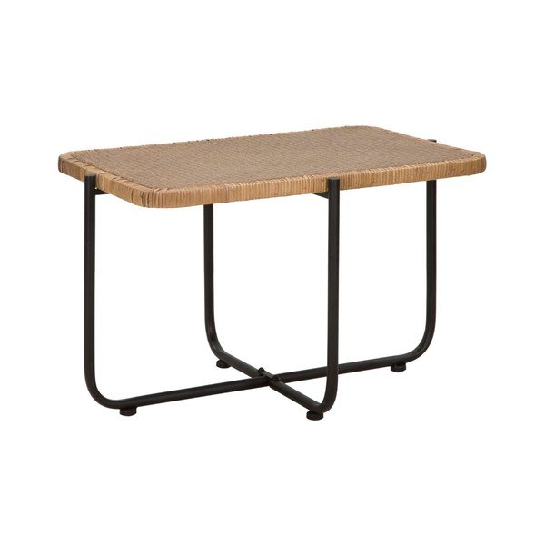 Crni/u prirodnoj boji stolić za kavu od ratana 55x75 cm Cebu – Mauro Ferretti