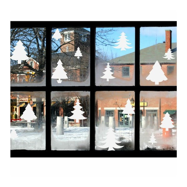 Elektrostatička božićna naljepnica Ambiance Bright White Christmas Trees