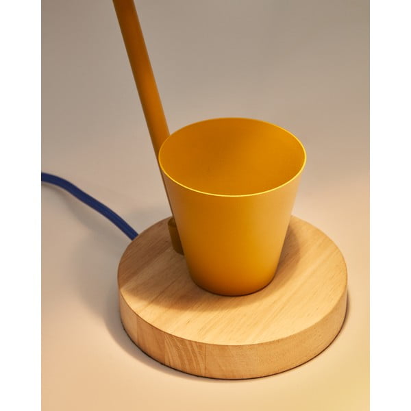 Senf žuta stolna lampa s metalnim sjenilom (visina 37 cm) Katia – Kave Home-image-4