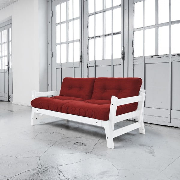 Sofa na razvlačenje Karup Step White / Passion Red