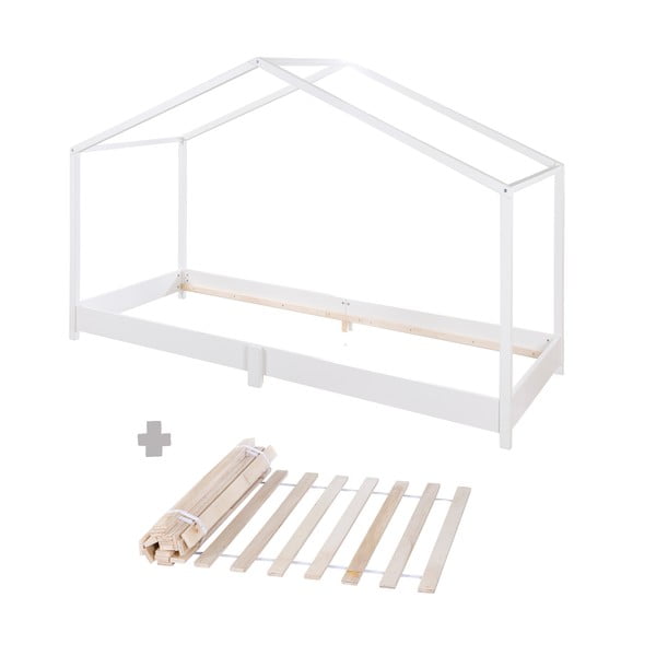 Bijeli dječji krevet u obliku kućice 90x200 cm Montessori – Roba-image-4