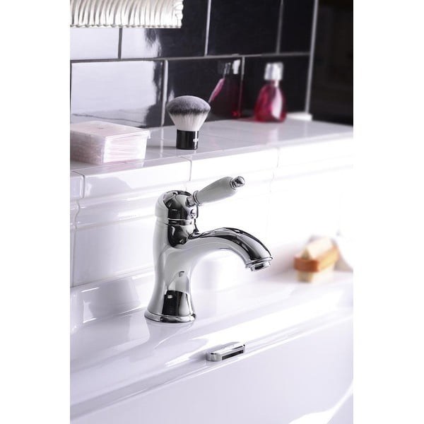 Stojeća slavina za umivaonik u srebrnoj boji Kirké White – Sapho-image-1