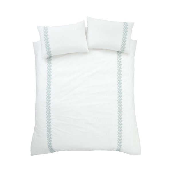 Bijela pamučna posteljina za bračni krevet 200x200 cm Embroidery Leaf – Bianca-image-2