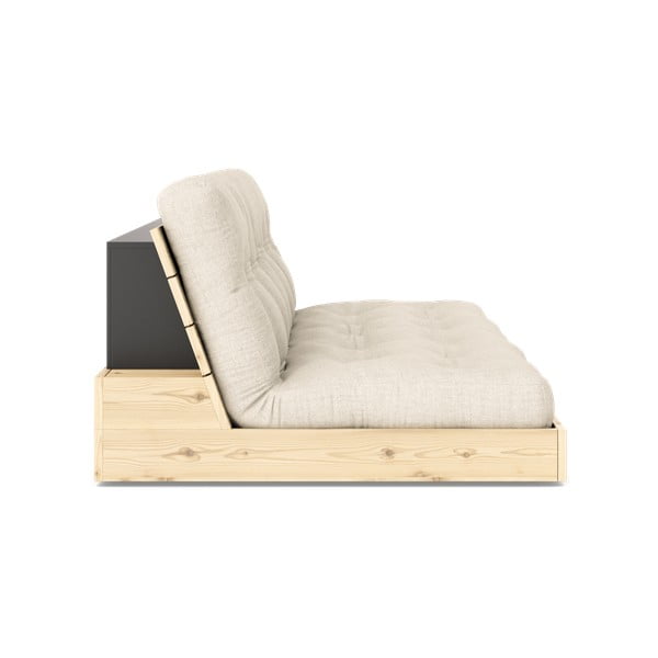 Siva/bež lanena sklopiva sofa 196 cm Base – Karup Design-image-3