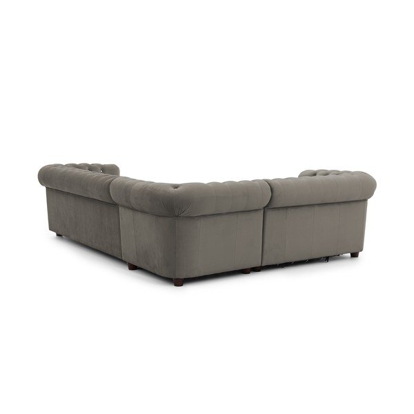 Siva baršunasti sklopiva kutna garnitura (s lijevim kutom/u obliku slova L) York Blik – Ropez-image-3