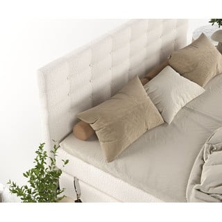 Krem boxspring krevet s prostorom za pohranu 200x200 cm Blend – Maison de Rêve