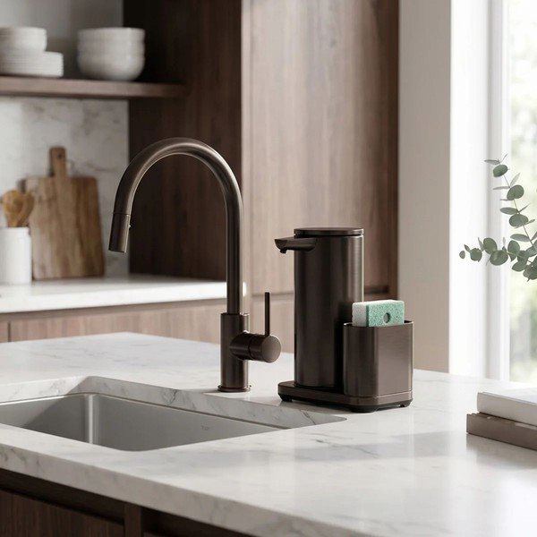 Metalni automatski držač za deterdžente u brončanoj boji – simplehuman-image-3