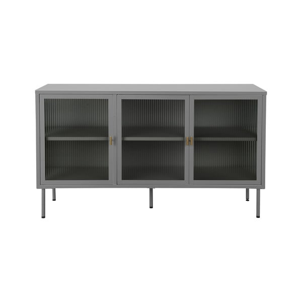 Siva metalna vitrina 130x75 cm Rosalie – Støraa
