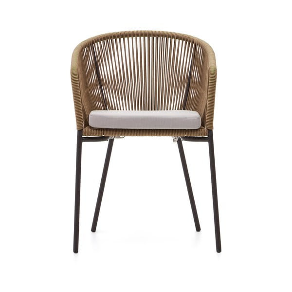 Bež metalna/podstavljena vrtna stolica Yanet – Kave Home-image-2