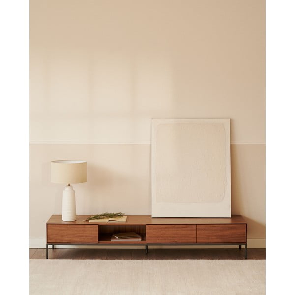 TV komoda u dekoru oraha u prirodnoj boji 195x35 cm Vedrana – Kave Home-image-1