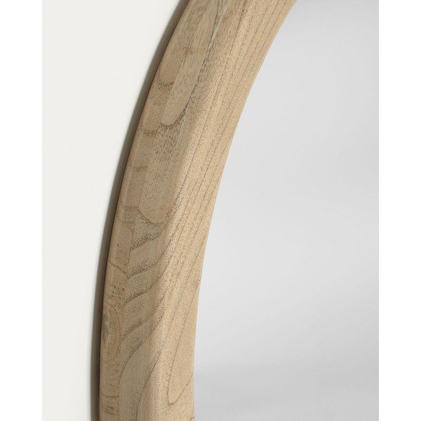 Zidno ogledalo s okvirom od masivnog drveta ø 50 cm Alum – Kave Home-image-4