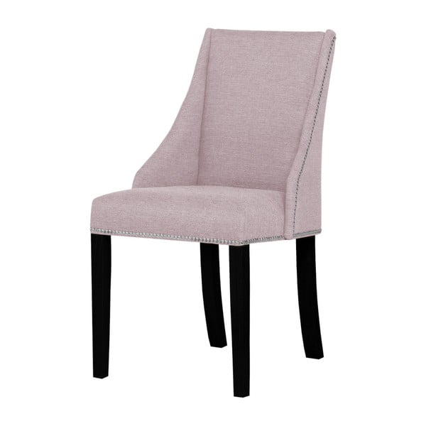 Puderasto ružičasta stolica s nogama od crne bukve Ted Lapidus Maison Patchouli