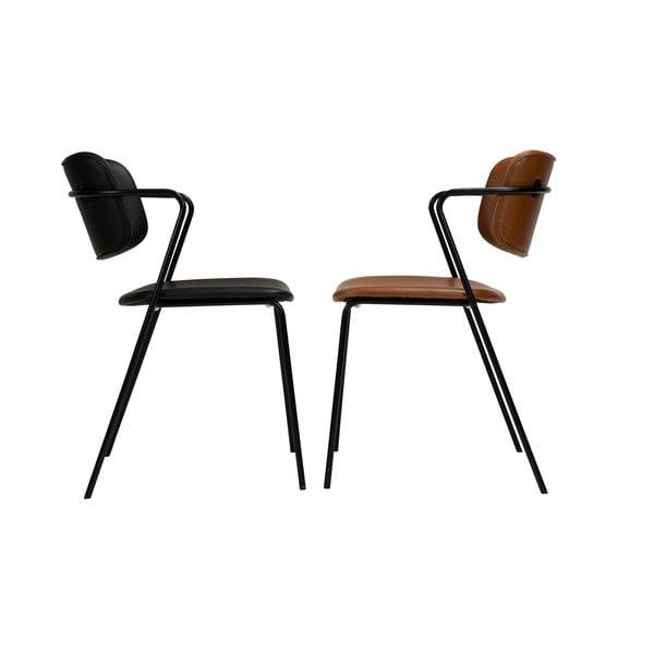 Smeđa stolica s imitacijom kože DAN-FORM Denmark Zed-image-4