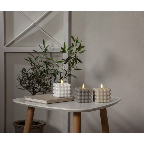 Siva voštana LED svijeća Star Trading Flamme Dot, visina 9,5 cm-image-4