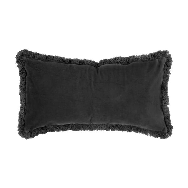 Crni jastuk sa baršunastom površinom PT LIVING, 60 x 30 cm