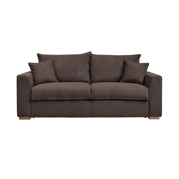 Smeđa sklopiva sofa od samta 225 cm Augustin – Bobochic Paris