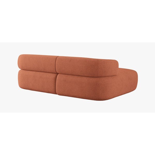 Kutna garnitura od bouclé tkanine boja terakote (s lijevim kutom/s ležaljkom) Jenny – Micadoni -image-2
