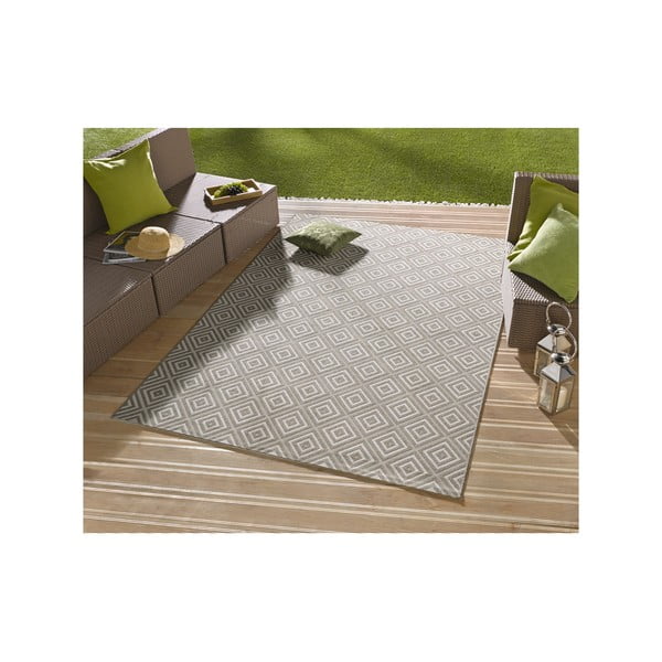 Sivi vanjski tepih NORTHRUGS Karo, 140 x 200 cm-image-1