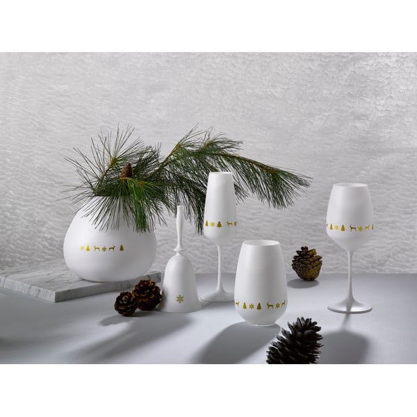 Božićno zvono od bijelog stakla Crystalex Nordic Vintage, visina 17,9 cm-image-2