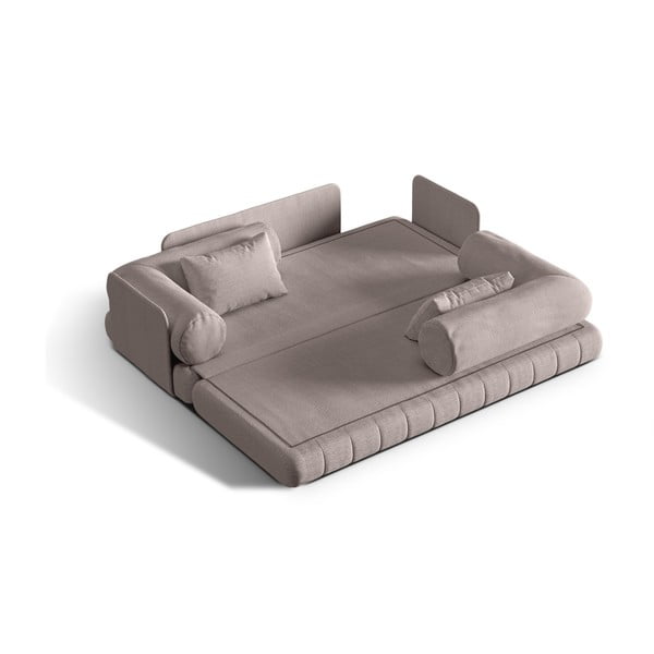 Sivo-bež sklopiva sofa od bouclé tkanine 206 cm Kemi – Cosmopolitan Design-image-1