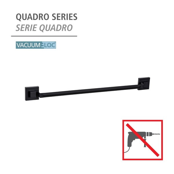 Crni samoljepljiv držač za ručnike od nehrđajućeg čelika Quadro – Wenko-image-4